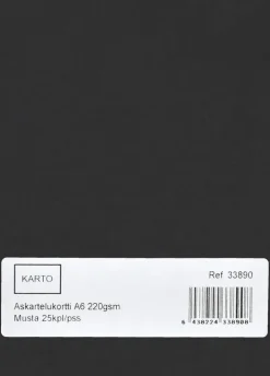 Askartelukortti A6 220 Gsm Musta 25 Kpl/Pss