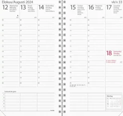 Burde Kalenteri 2024 Interplano Sininen Keinonahka (Kaksikielinen)