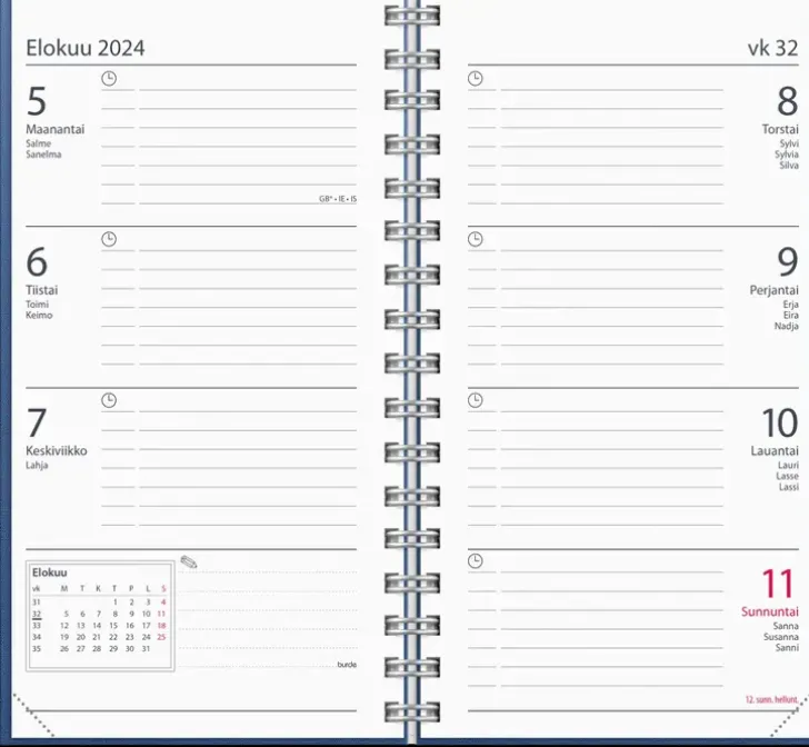 Burde Kalenteri 2024 Master Savanna Sininen