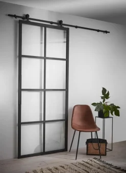 Habo Ovi Cube 900X2133X28 Musta/Lasi