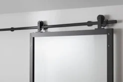 Habo Ovi Square 900X2133X28 Musta /Lasi