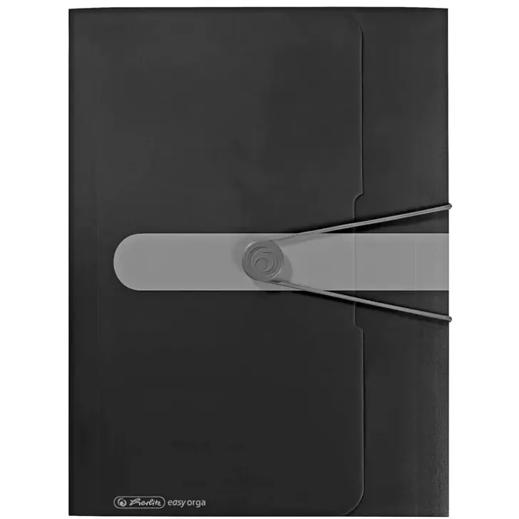 Herlitz Kulmalukkokansio A4 Easy Orga Musta Lapinakymaton