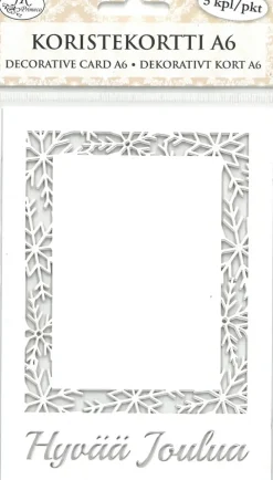 J.K. Primeco Koristekortti A6 Lumihiutalereuna Ja Teksti 5 Kpl