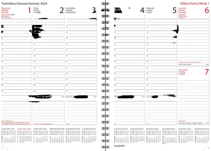 Poytakalenteri Wega Plus, Ruusukulta