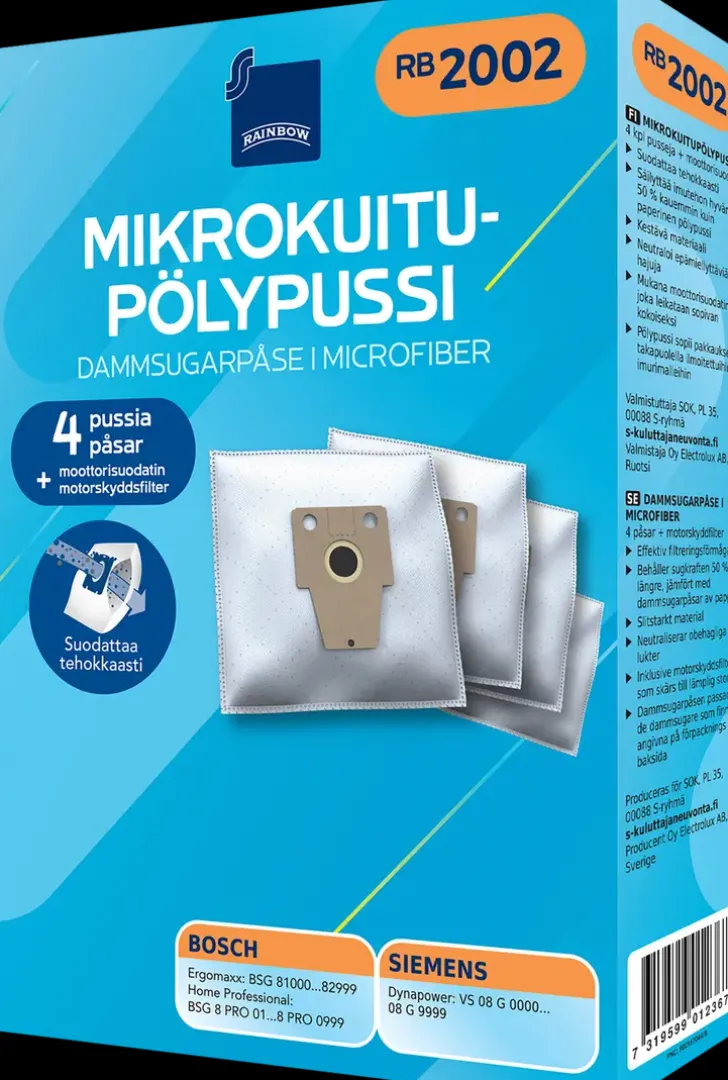 Rainbow Polypussi Rb2002 4Kpl + Moottorisuodatin