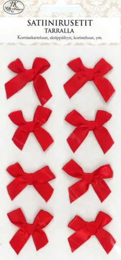 Satiinirusettitarra Punainen 8Kpl/Pkt