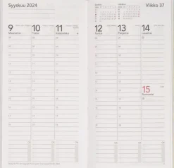 Taskukalenteri Time System Classic Punainen 2024