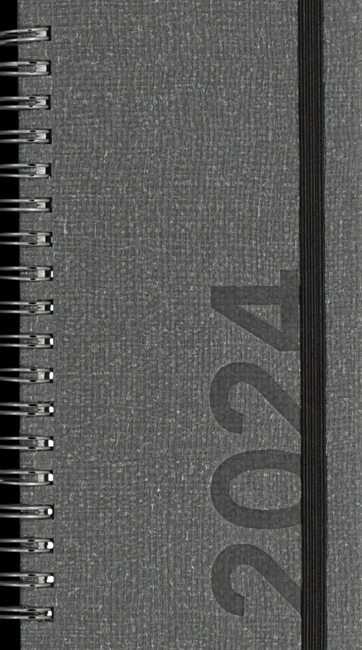 Taskukalenteri Time System Memory Eko Musta 2024