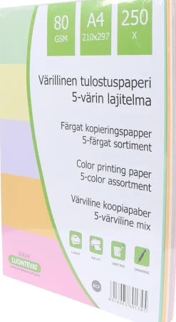 Teehoo Varillinen Tulostuspaperi A4 250Kpl 5 Varia